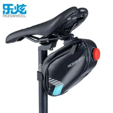 ROSWHEEL Bicycle Saddle Bag With Tail Lamp Light Waterproof Bike Rear Bags Cycling Rear Seat Tail Bag Accessories