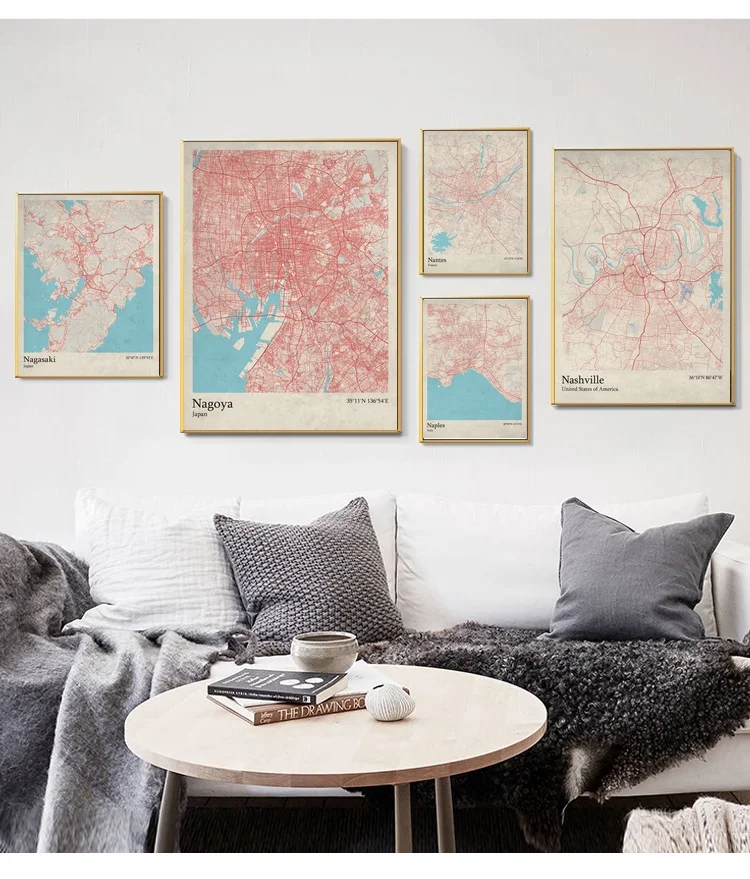City Map Nagasaki Japan Nagoya Japan Nantes France Naples Italy