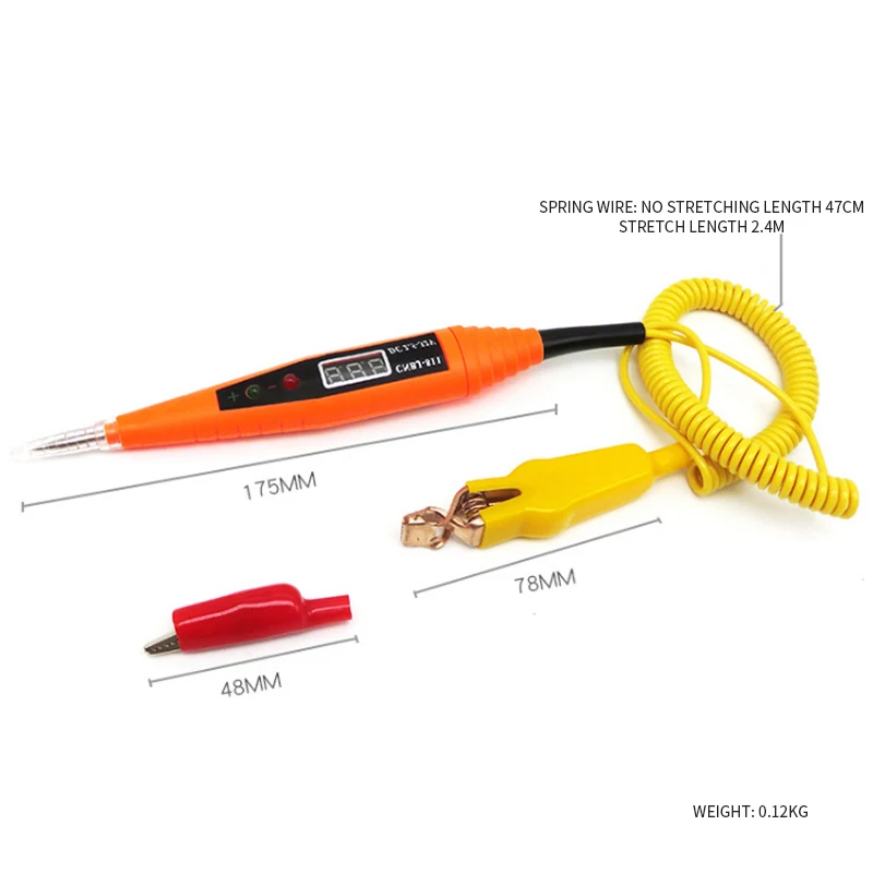 Ремонт автомобильной цепи цифровой дисплей электрическая ручка ремонтная линия индукционный тест карандаш автомобиль с электроскопом тестовый светильник 2,5-32