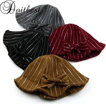 Doitbest/Зимняя кепка для детей от 2 до 8 лет, коллекция года, детские шляпы для рыбалки, Детская шерстяная Полосатая Зимняя Рыбацкая шляпа с бантом для мальчиков и девочек