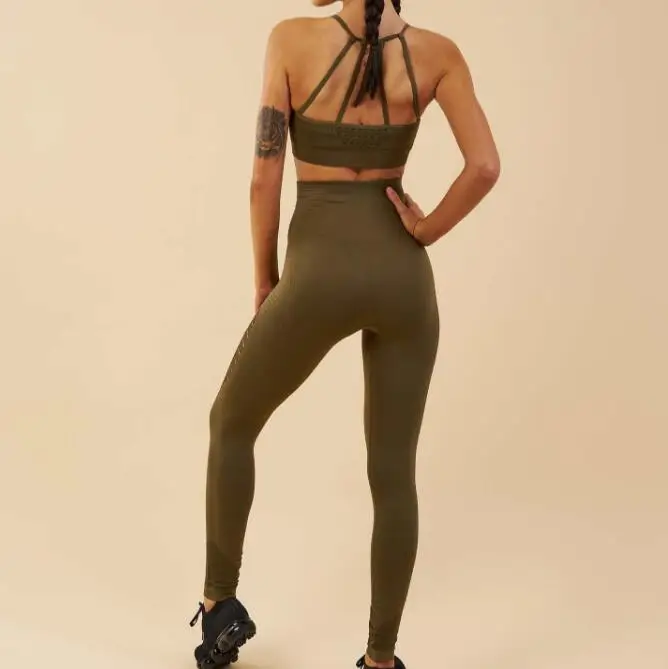 2 шт., бесшовные комплекты для йоги, женские спортивные штаны для тренажерного зала, леггинсы с высокой талией+ бюстгальтер, набор для йоги, спортивная одежда для бега, тренировочные костюмы