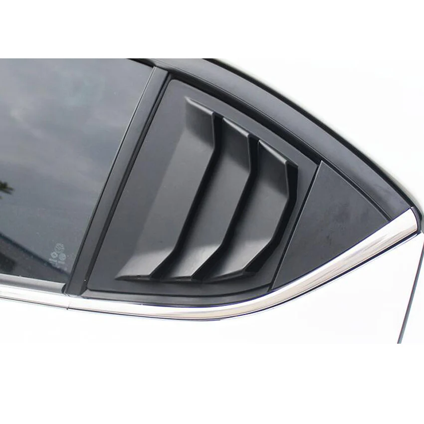 Дешево Для Mazda 3 Axela 4Dr Sedan 2014 2015 2016 2017 2018 Автомобильные Боковые жалюзи на заднее стекло вентиляционные накладки автомобильные аксессуары Матовый Чер...