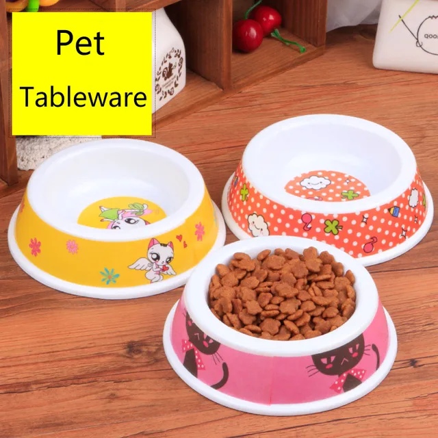 Colorful Cat Dog Feeding Bowl Drinking Water Bowl Puppy Feeder