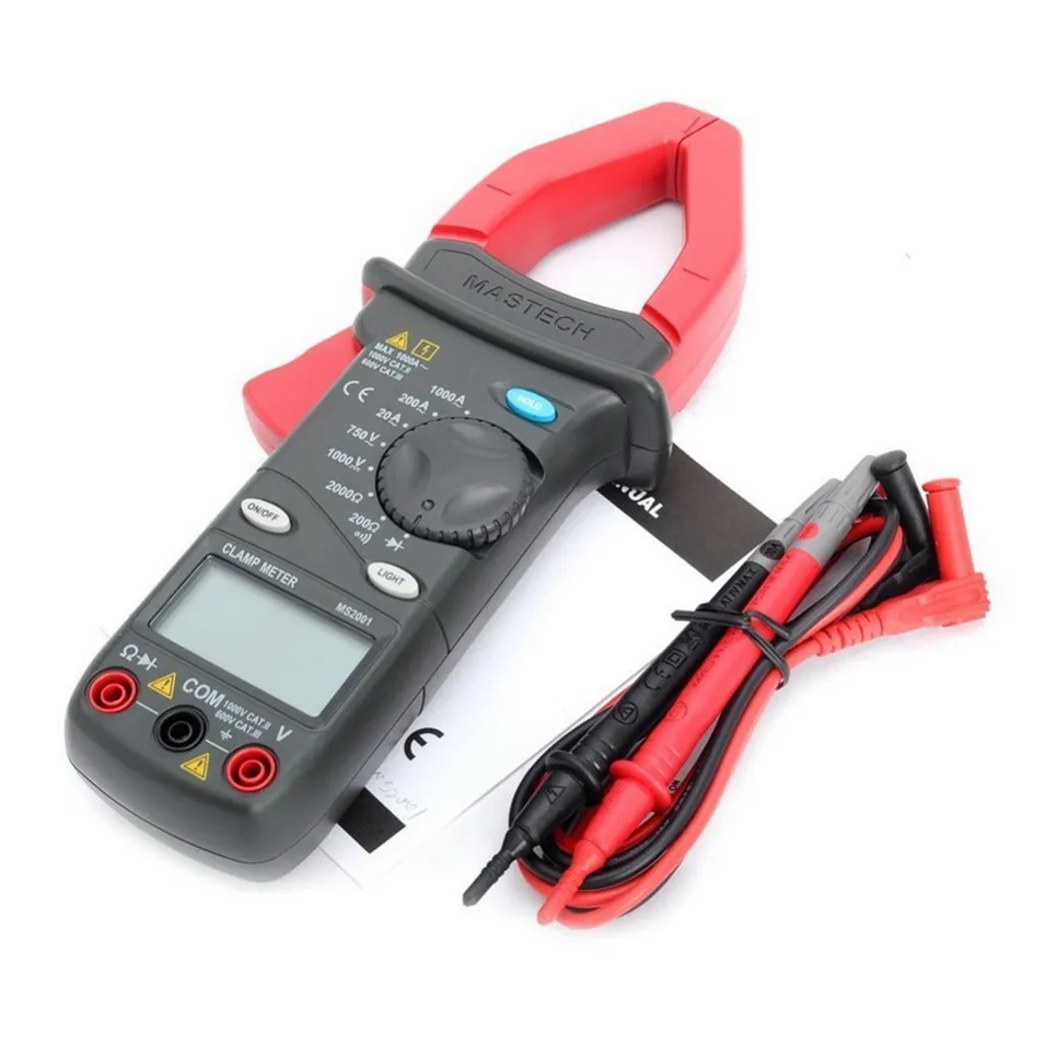 

MASTECH MS2001 Digital AC Clamp Meters 1000A AC/DC Voltmeter Ammeter Ohmmeter Tester W/LCD Backlight Megohmmeter