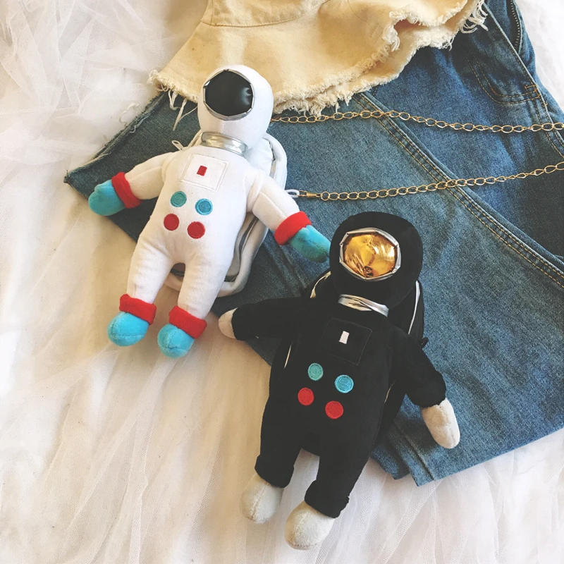 1 шт. 27 см мультяшный космонавт робот плюшевая сумка-мессенджер маленькая цепочка сумка через плечо мягкая игрушка подарок для девушек