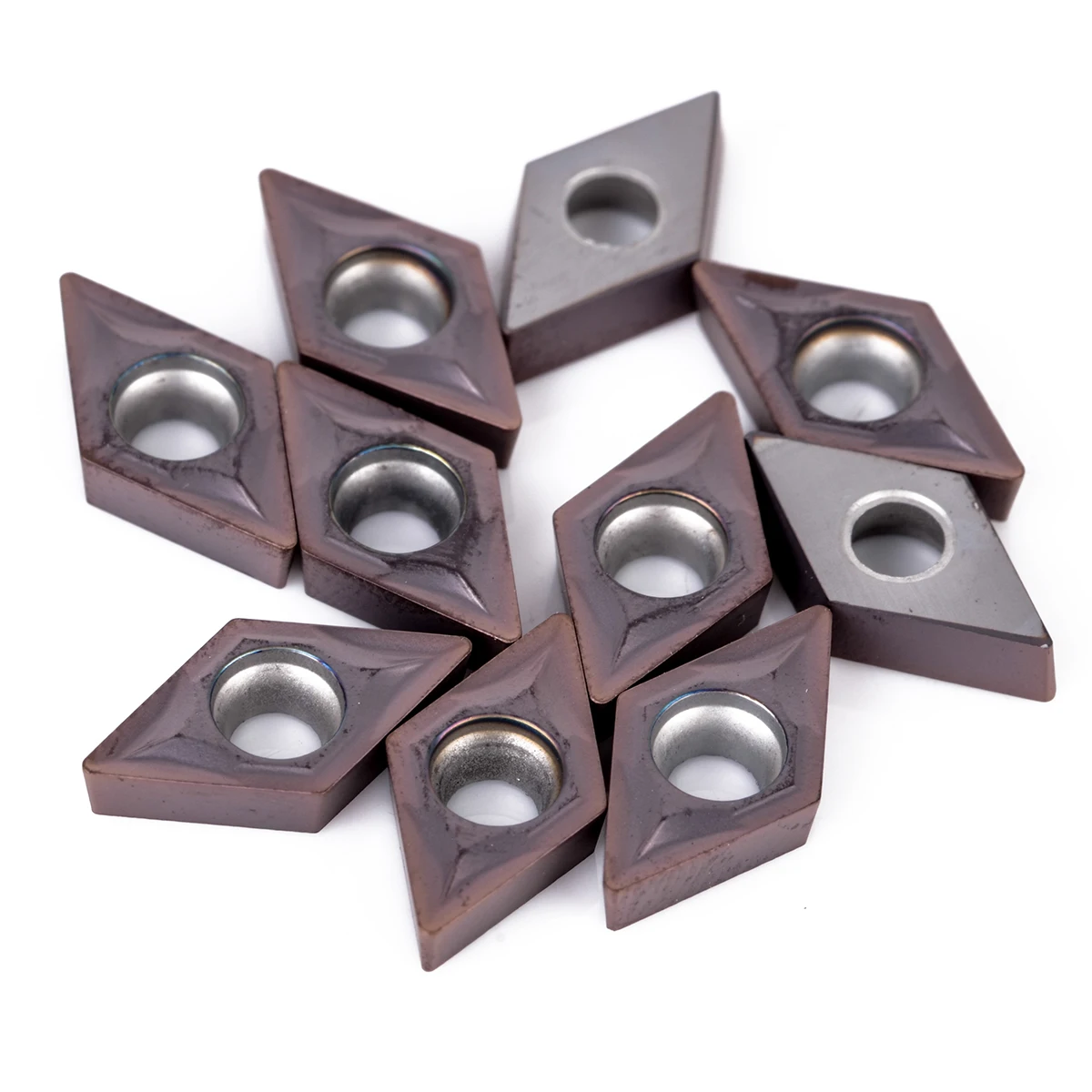 10pcs DCMT0702 YBC205 Carbide Blades 55 Degree Diamond Shape Inserts for Lathe Turning Tool Holder Boring Bar