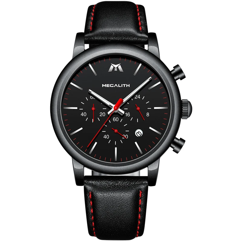 MEGALITH модные спортивные мужские s часы лучший бренд класса люкс водонепроницаемый кожаный ремешок кварцевые наручные часы Мужские часы Relogio Masculino