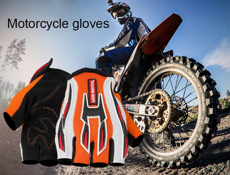 PRO-BIKER Половина Finger Мотокросс Шестерни перчатки Luva Guantes мото Luvas De мото велоспорт внедорожный мотоцикл всадники перчатки