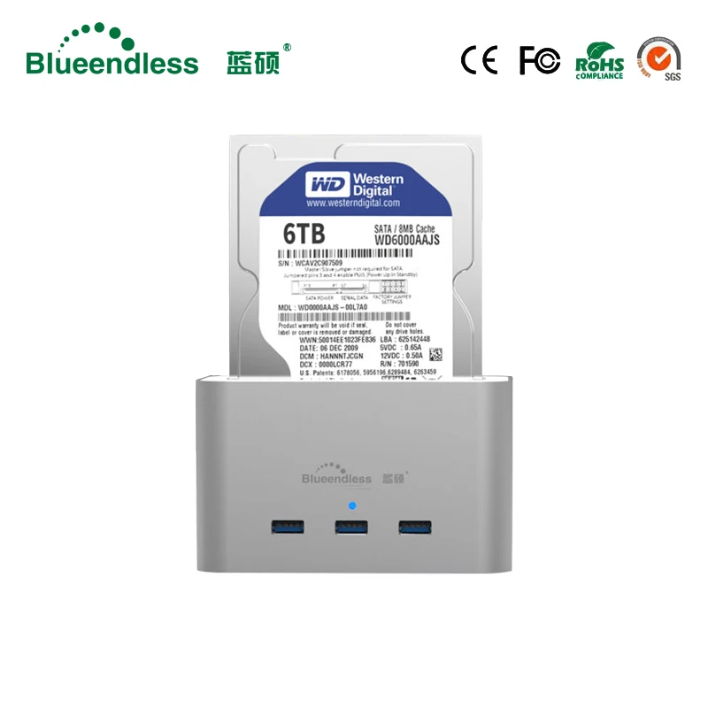 Алюминиевая док станция для жесткого диска 2 5/3 5 дюйма передача USB 3 0 на SATA HDD до ТБ