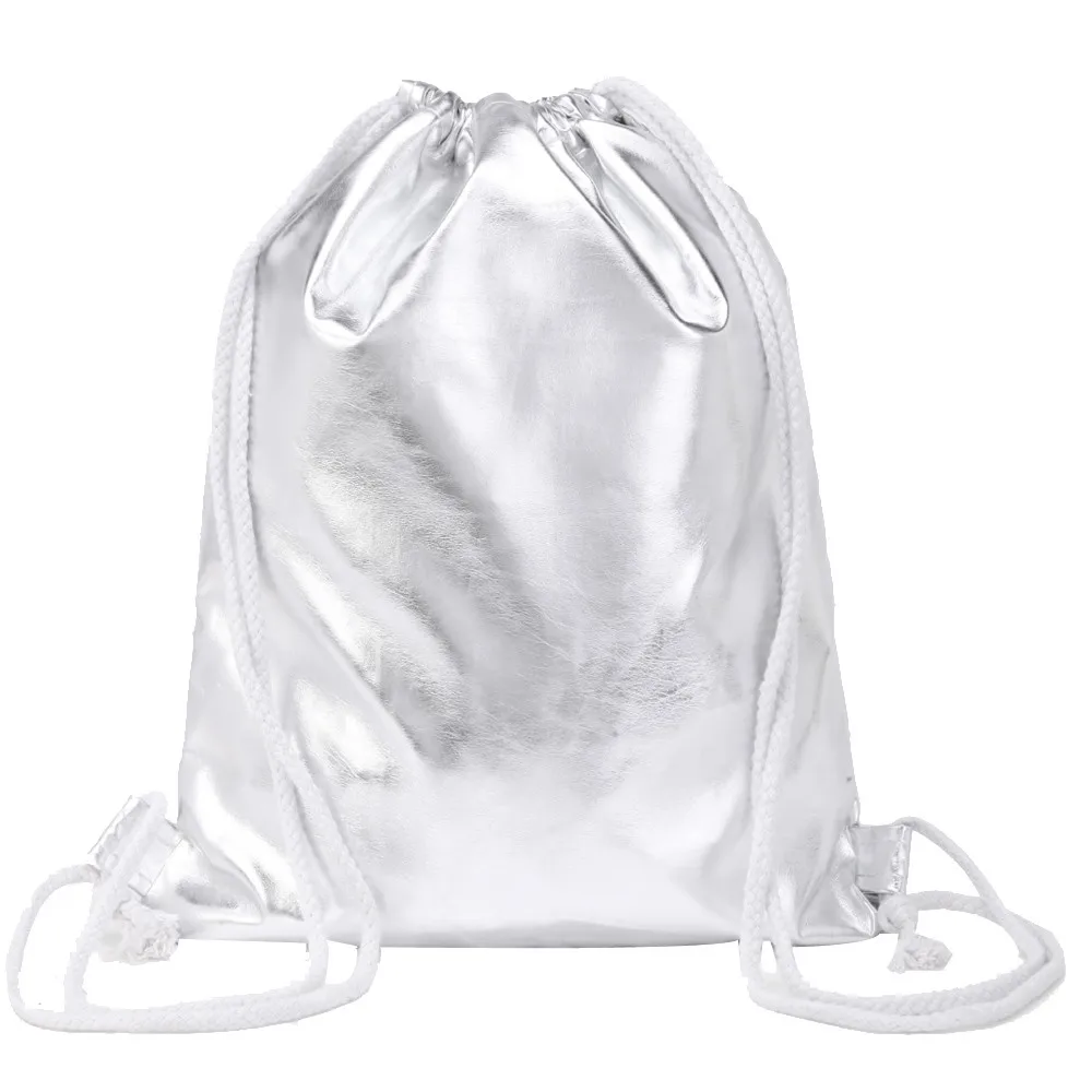 

Xiniu Silver Backpack School Bag Woman Back Pack Waterproof Leather Drawstring Bag Rucksack Women Mochilas Feminina F512