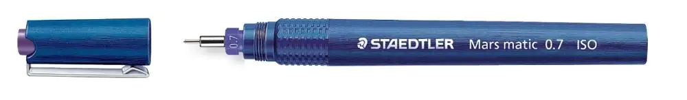 Staedtler Mars Matic 700, техническая ручка с тонкой точкой, многоразовый трубчатый наконечник 0,1/0,13/0,18/0,2/0,25/0,3/0,35/0,4/0,5/0,6/0,8/1,0 - Цвет: 07mm