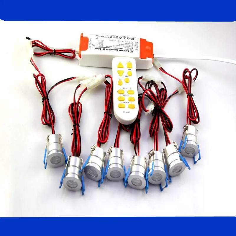 US $168.00 Dimmable 8piecesSet High Quality 3W Mini COB LED Downlight LED Spot Light LED Ceiling LampDriverDimmer