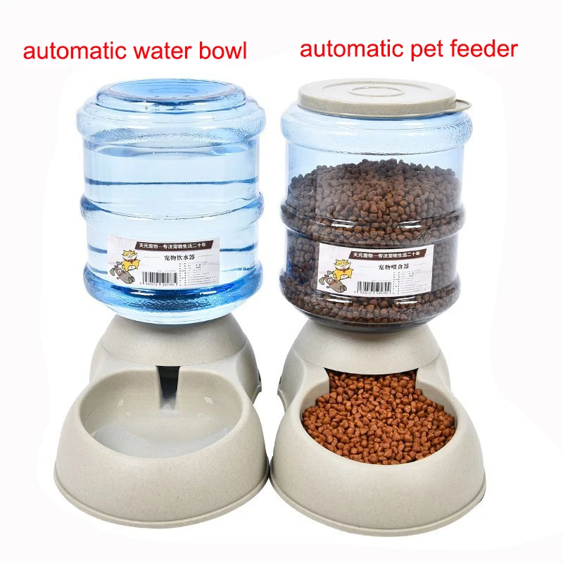 

3.5L Large Automatic Pet Feeder Drinking Fountain For Cats Dogs Environmental Plastic Dog Food Bowl Pets Water Dispenser