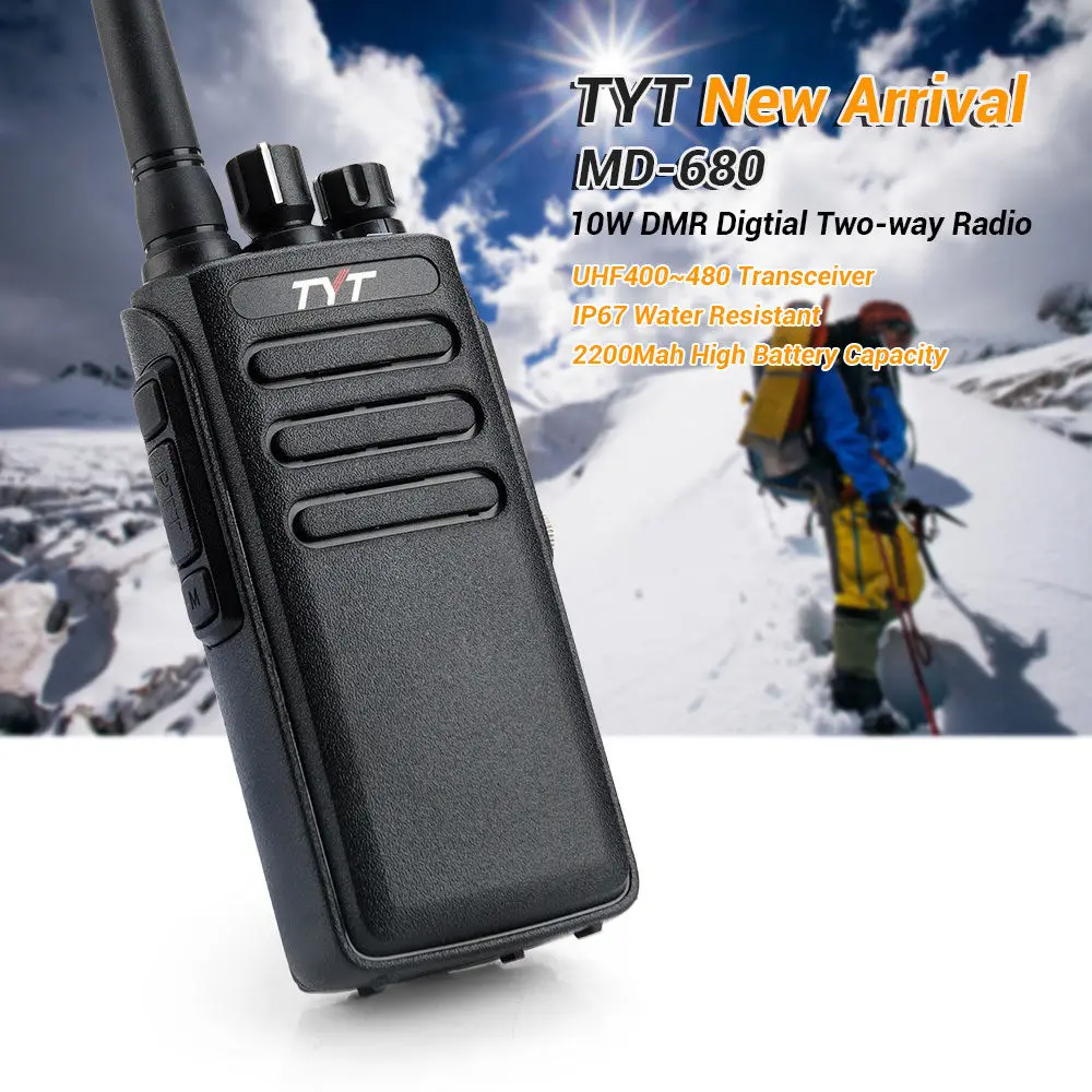 

TYT MD-680 UHF 400-470Mhz DMR 10W IP67 Digtial Two Way Radio Ham Walkie Talkie Handheld Transceiver