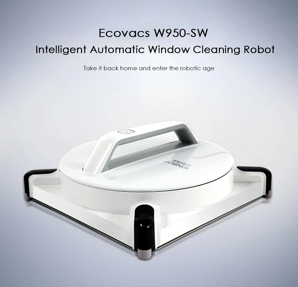 Ecovacs W950-SW умный робот для чистки окон, сильная силовая центрифуга, вентилятор с высоким вакуумным низким уровнем шума, робот для окон