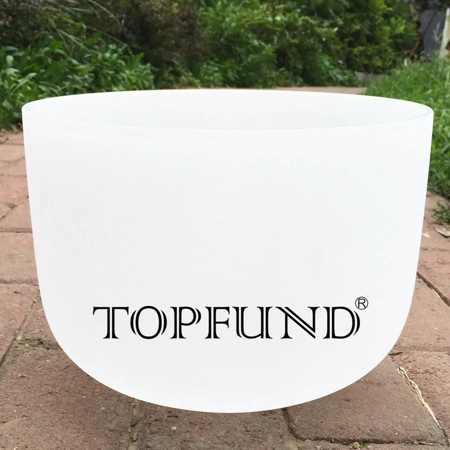 

TOPFUND Frosted Quartz Crystal Singing Bowl D Note Sacral Chakra 10" US,EUR Local shipping