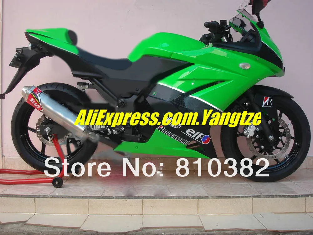 

Green black Fairing Kit for KAWASAKI Ninja ZX250R 08 09 10 11 12 ZX 250R EX250 2008 2009 2010 2012 Injection mold Fairings set