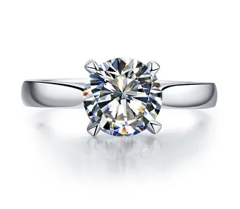 

Real Gold Factory Direct Sales 2CT SONA Diamond Brand Ring Marriage Women 14K Wedding Ring Classical Prongs Jewelry