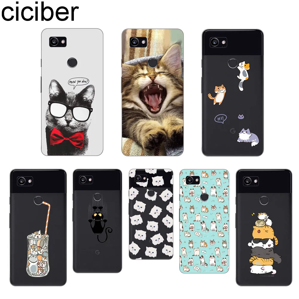

ciciber Lovely Funny Cat Coque for Google Pixel 3 2 XL Soft TPU Silicone Back Cover Phone Cases For Pixel 3XL 2XL Fundas Capa