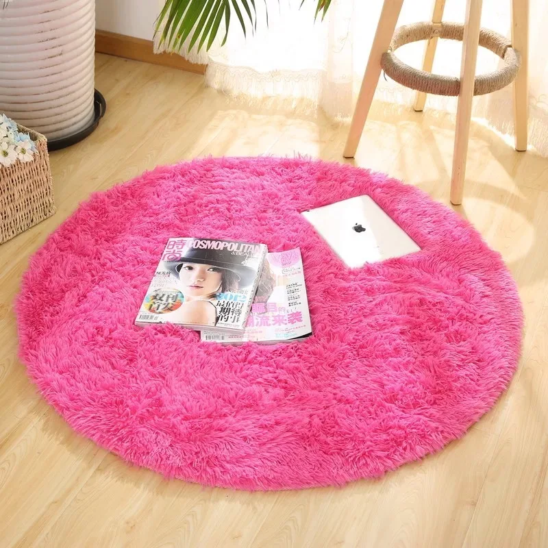 

Fluffy Round Rug Carpets for Living Room Decor Faux Fur Carpet Kids Room Long Plush Rugs for Bedroom Shaggy Area Rug Modern Mat