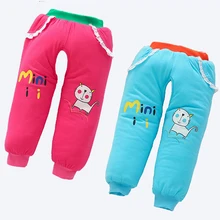 Зимние брюки с хлопковой подкладкой для новорожденных зимние штаны для маленьких мальчиков и девочек плотные теплые зимние Стеганные штаны с открытым шаговым швом для малышей Верхняя одежда