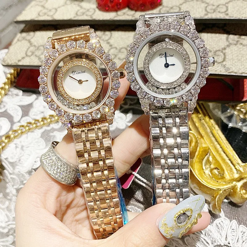 Топ бренд Роскошный алмазов наручные ручной Кристалл Мода кварцевые часы для Для женщин Стильные дамы девушки часы
