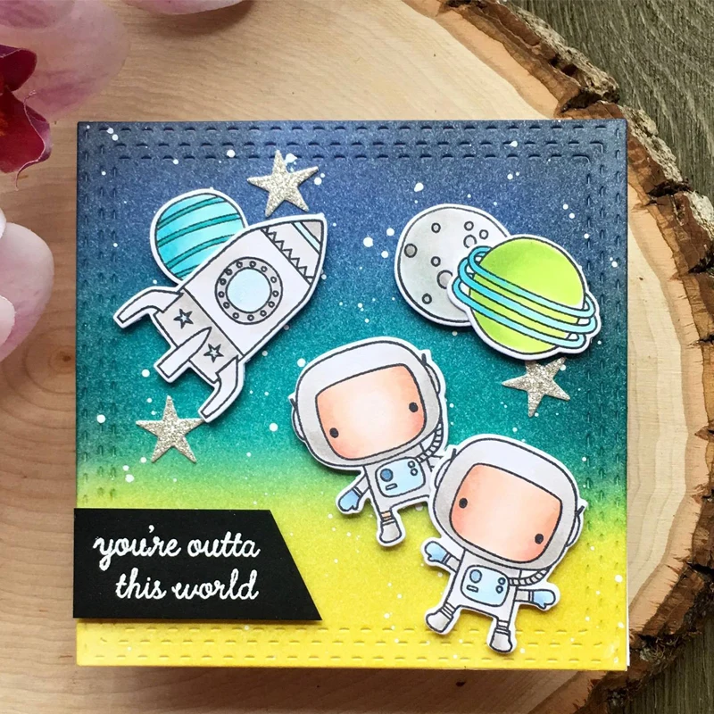 Astronaut In Space Transparent Clear Silicone Stamp Set DIY Scrapbooking Photo Album Cards Making Decorative Clear Stamp 4x6
