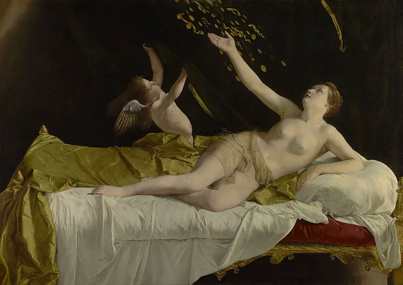 

48 inch huge wholesale painting Religious ART London Orazio Gentileschi Danae and the Shower of Gold PRINT PAINTING ART