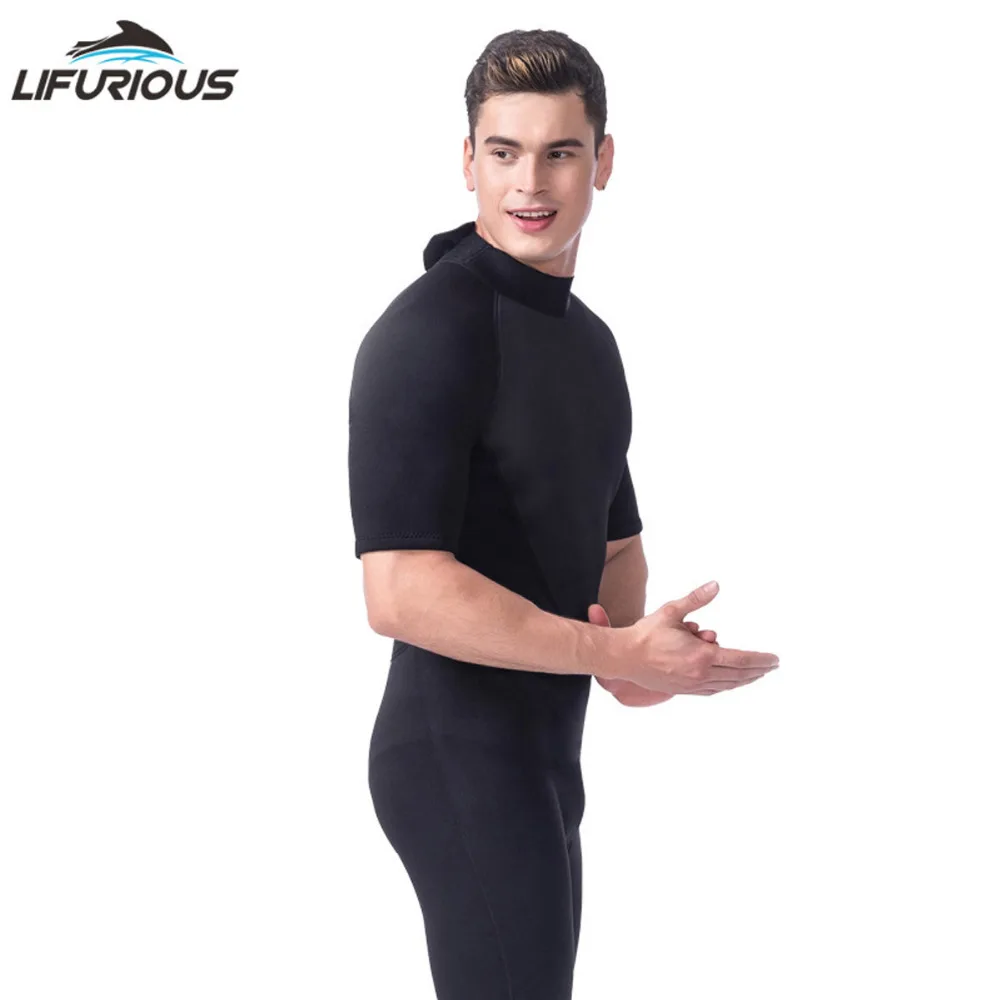Бренд LIFURIOUS подводное погружение водонепроницаемый гидрокостюм для дайвинга износостойкое черное снаряжение для дайвинга, серфинга раздельный костюм Размер s-xxl