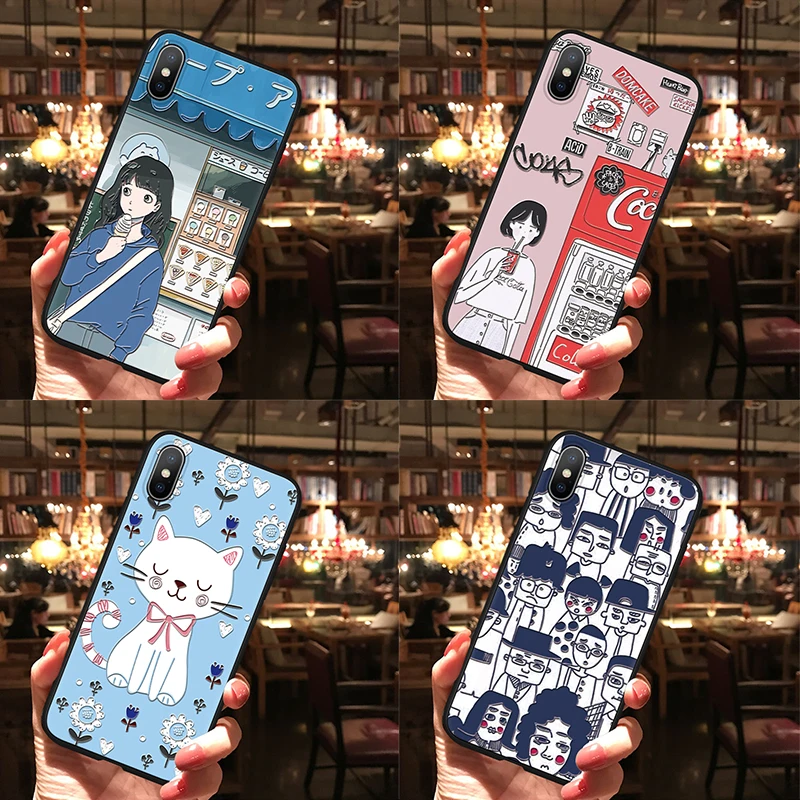 

3D Emboss Relief Cartoon Phone Case For Huawei P8 P9 P10 20 P30 P Smart Plus 2019 Mate 10 20 Pro nova 2 Lite mini 2017 2i Case