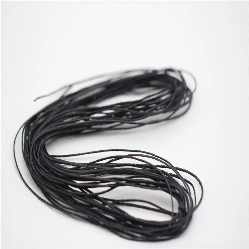 4 цвета на выбор 10 метров 1 мм Вощеная кожа нить вощеный хлопковый шнур веревка ремень ожерелье жгут из бисера для браслета Шамбала - Цвет: Black