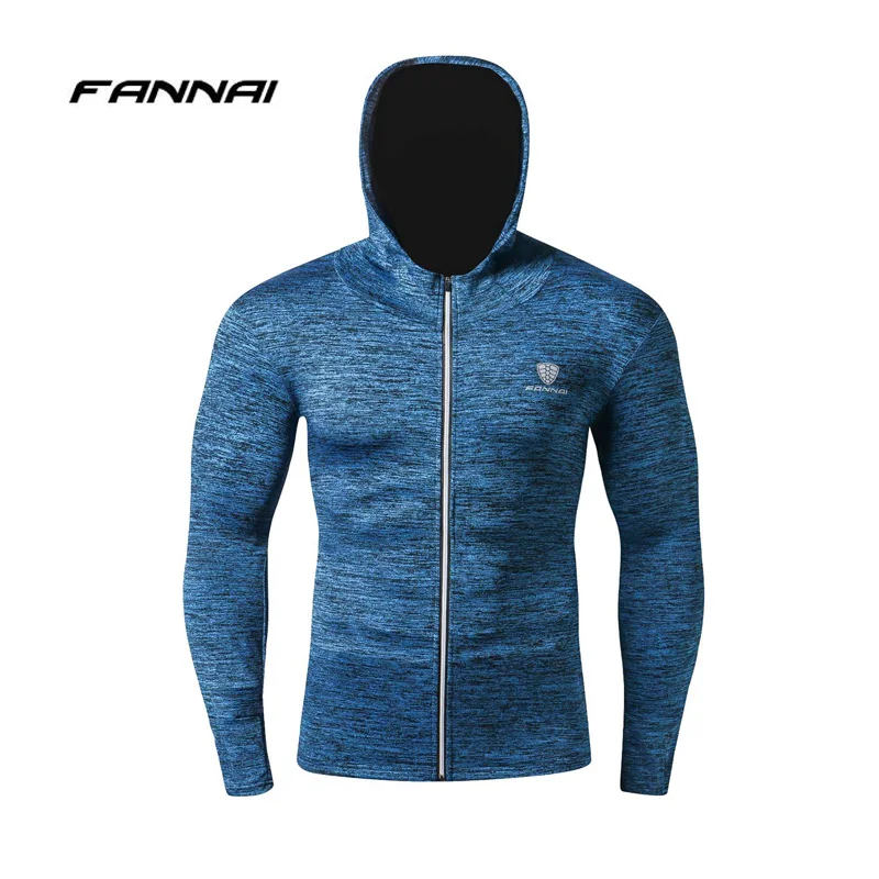 New Winter Autumn Hoodies Sport Shirt Men Hat Zipper Running Jackets Fitness Gym Sports Clothing Sport Top Men's Sportswear 2019