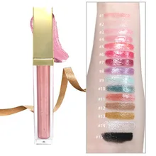 Hot sell Waterproof 15 Colors Shimmer Shiny Liquid Lip Gloss Glitter Lipgloss No Logo Makeup Lip Gloss Lipstick sticks 45pcs