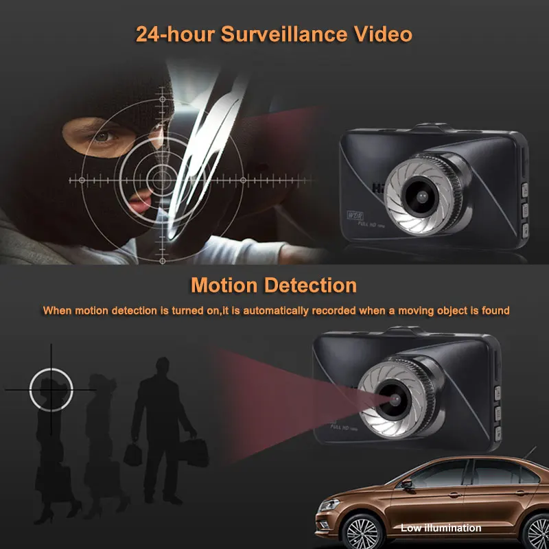 Cody T679 Car DVRs Recorder Dash Cam Dual Lens Vehicle Rear View Camera Camcorder Night Vision Auto