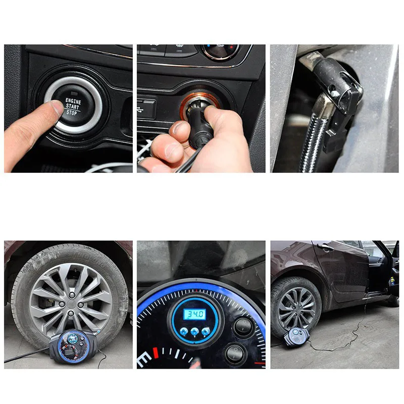 120 Вт 150PSI 12V цифровой автомобильный воздушный компрессор Портативный