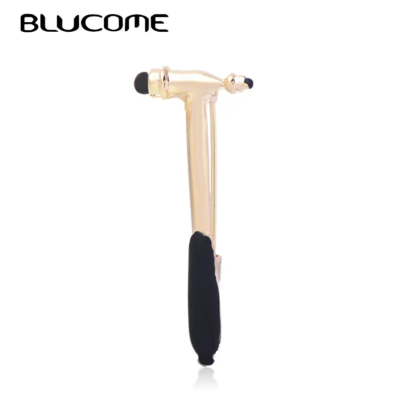 

Blucome Medical Hammer Shape Brooches For Doctors Gold Color Harajuku Tools Brooch Hijab Pins Women Men Hospital Badge Gifts