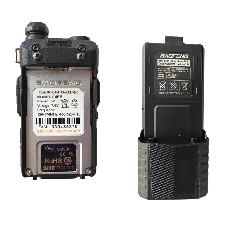 BAOFENG UV-5RE двухстороннее радио 3800 мАч увеличенная батарея UHF VHF портативная рация мобильный кв приемопередатчик Sanner радиостанция UV-5R