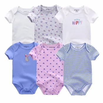 Baby bodysuits short sleeve 6 pcs/lot for 0-12M baby 4