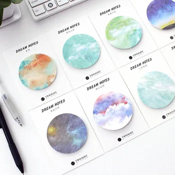 

1 Pcs Kawaii Natural Dream Series Self-adhesive Memo Pads Sticky Notes Bookmark School Office Stationery Supplies