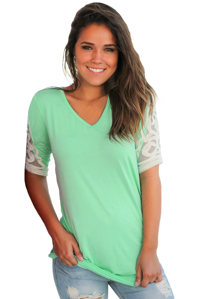 Mint-Ruched-Top-with-Crochet-Detail-LC250848-9-1