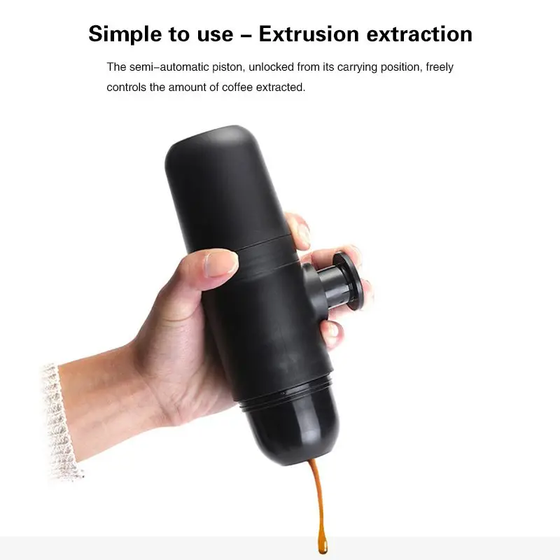 

Hot Sale Portable Espresso Maker by Handheld Travel Coffee Maker with An Additional Filter Basket