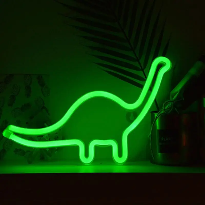 

LED Neon Signs Light Art Wall Decor Night Lights Home Decoration Party Supplies LED Decorative Lights Dinosaur Rainbow Heart