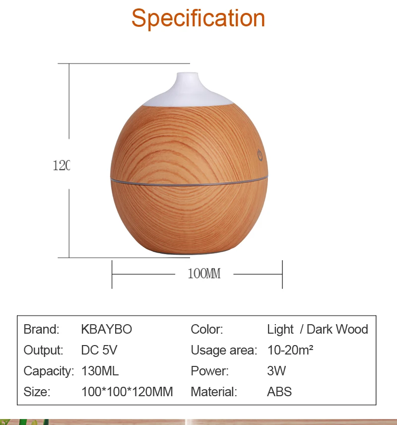 Ночник с диффузором 130 мл USB деревянный увлажнитель воздуха с деревом 7 цветов меняющие светодиодные лампы для дома детская комната подарок