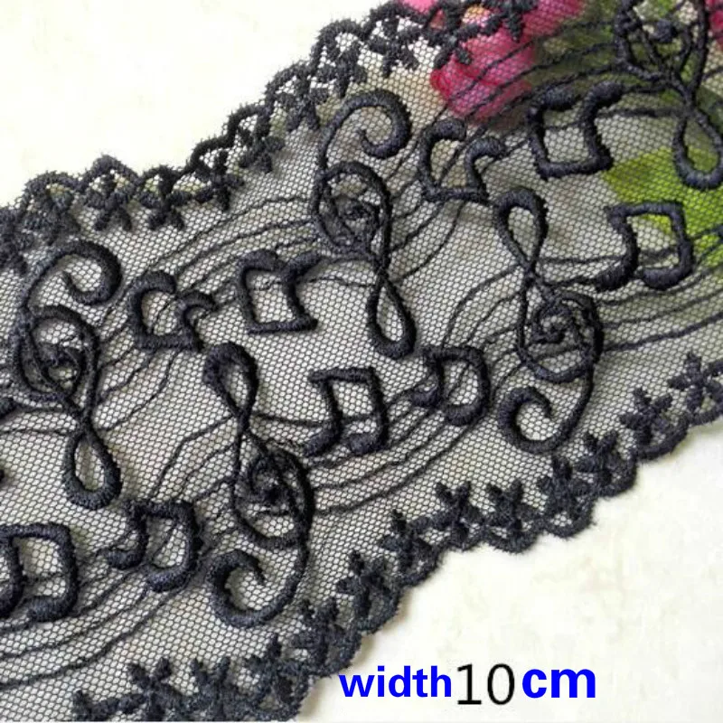 Music Note Lace Trim Water soluble lace ribbon fabric for Sewing Bridal Wedding dress Crafts