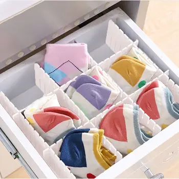 

8pcs Adjustable Clapboard Drawer Divider Partition Storage Organiser Wardrobe Closet Separator For Underwear Socks Belt Office S