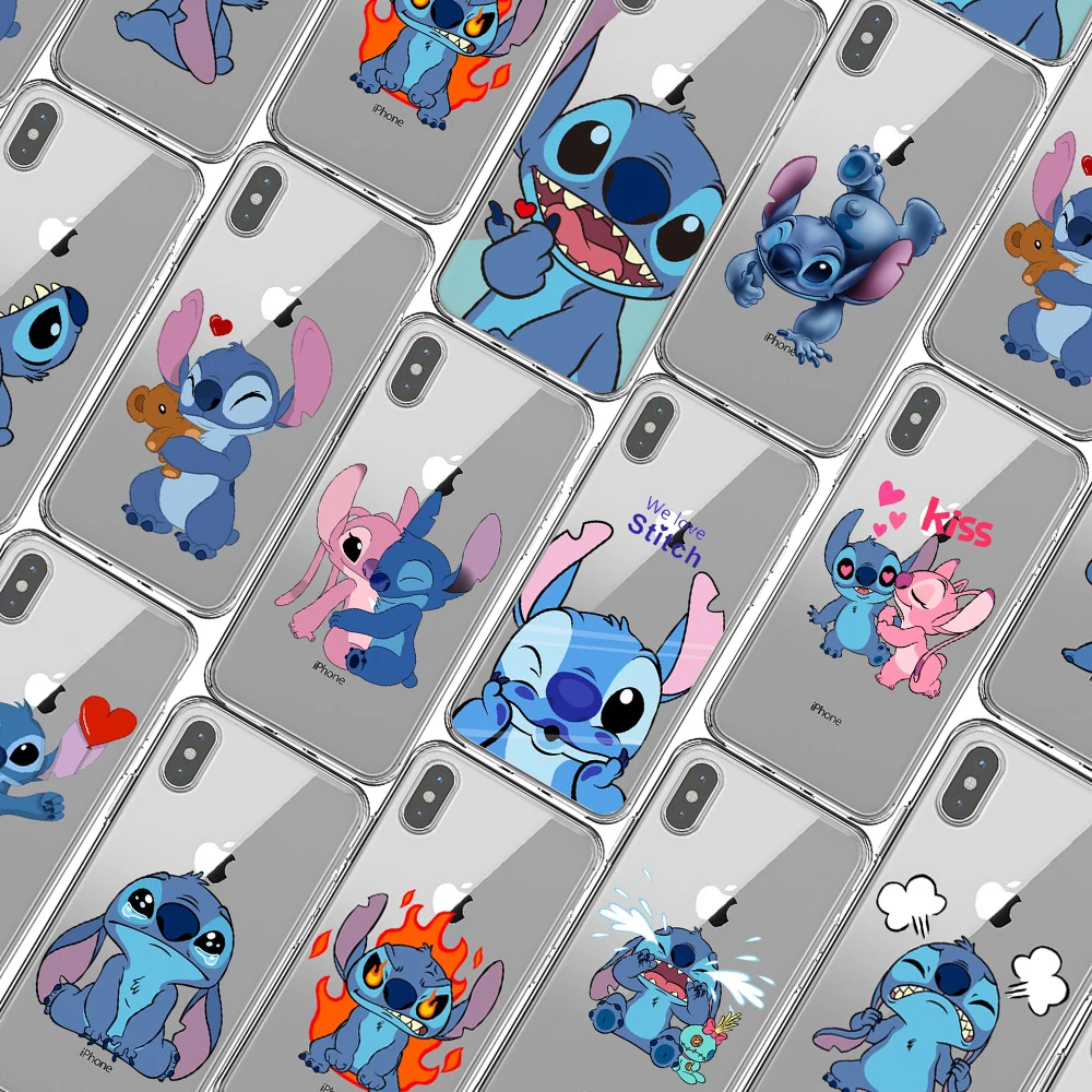

Cute Funny Cute Stitch Cartoon Emoji Soft TPU Silicone Phone Case Back Cover For iPhone X 5 5S SE 6 6SPlus 7 8 Plus XS MAX XR