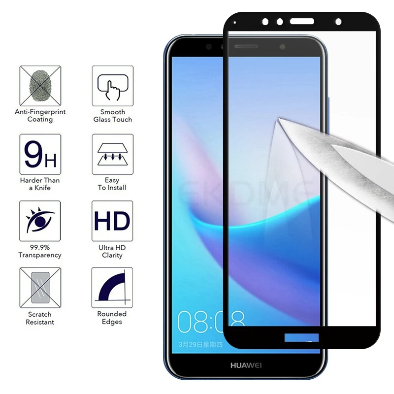 Полное покрытие закаленное стекло для huawei Honor 7C Pro 7C 5,7 дюймов AUM-L4 7S Y6 Prime Защита экрана для Honor 7A AUM-L29 стекло