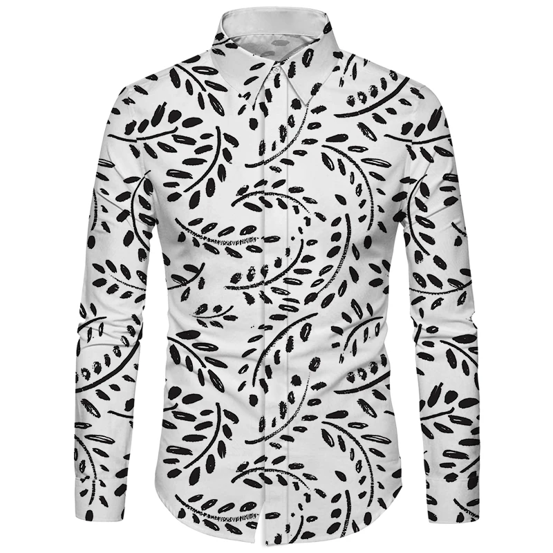 Cloudstyle бренд мужской одежды Повседневное Slim Fit рубашка с длинными рукавами мужской Офис Топы Мода Цветочный дизайн 3D рубашка плюс Размеры 5XL