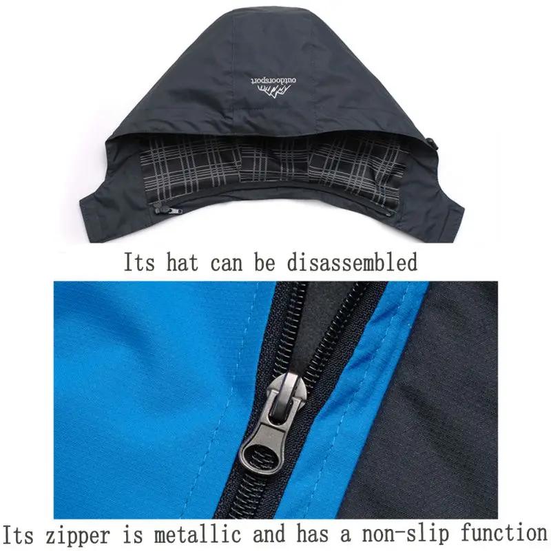 Мужские Водонепроницаемые куртки Softshell со съемной шапкой спортивная одежда для
