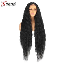 Xtendência peruca sintética frontal, 40 polegadas, preta 613 vermelha, marrom, ombré, para mulheres, cosplay afro longo, cabelo encaracolado parte intermediária
